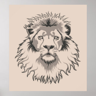Lejont huvud poster