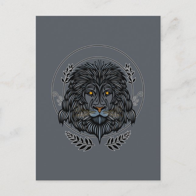 Lejont huvud vykort (Framsida)