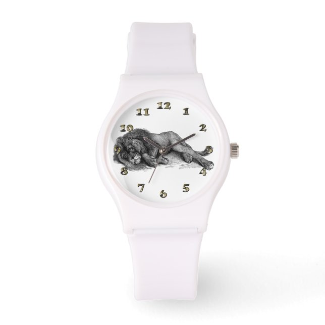 Lejont i vektorläge armbandsur (Framsida)