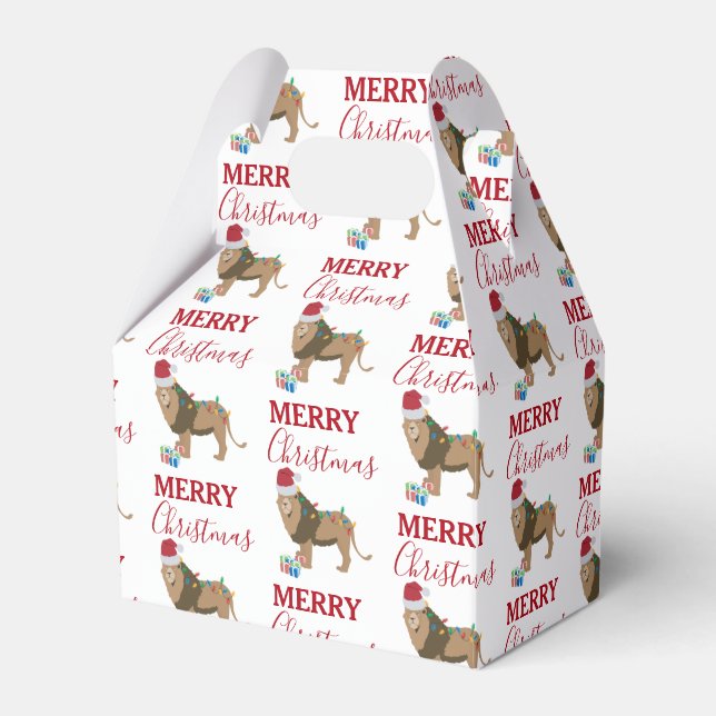 Lejont juldjur med tomten Hat Presentaskar (Framsidan Sidan)