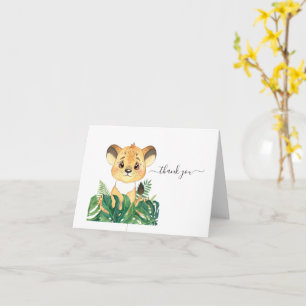 Lejont jungle Watercolor Card för babyskor Kort