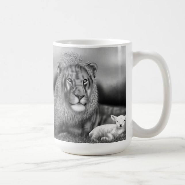 Lejont & lamben kaffemugg (Höger)