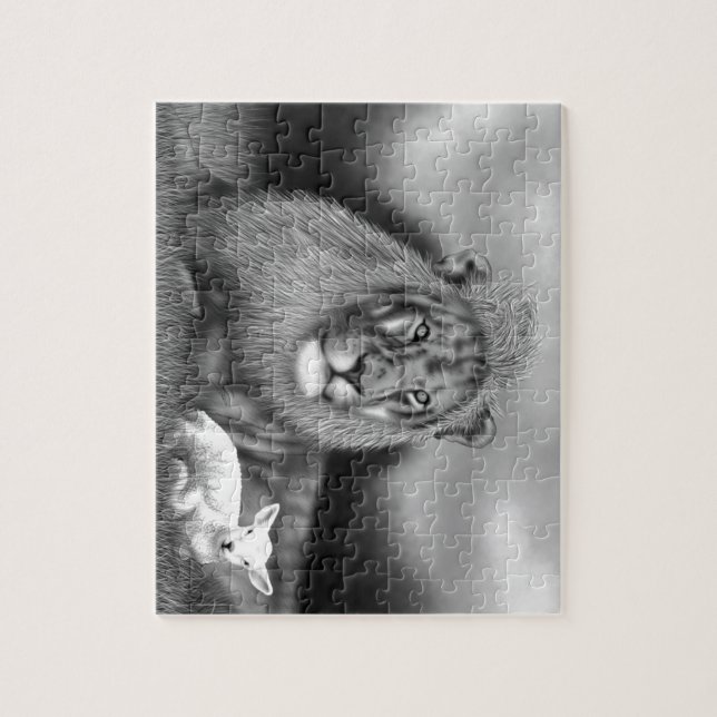 Lejont & lamben pussel (Vertikal)