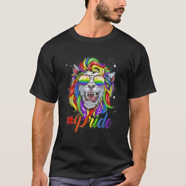 Lejont LGB-Pride färgstarkt T Shirt (Framsida)