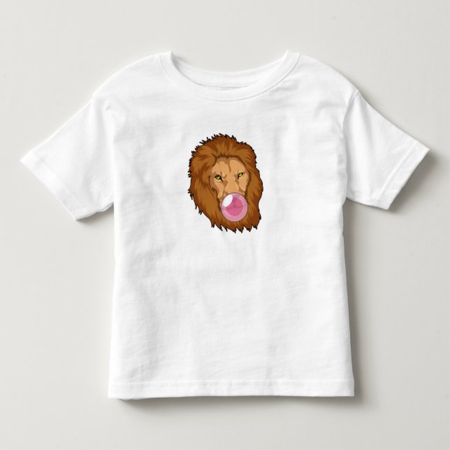 Lejont med bubbelgummi t shirt (Framsida)