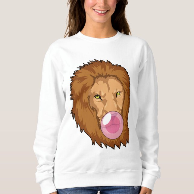 Lejont med bubbelgummi t shirt (Framsida)