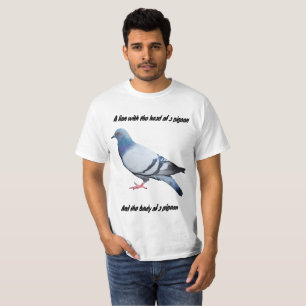 Lejont med huvudet av en duva tee shirt