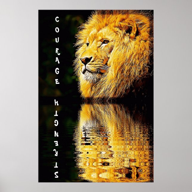 Lejont mod och  styrka Poster (Framsidan)