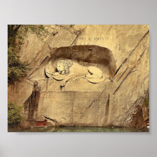 Lejont monument, Lucerne, Schweiz vintage Photoc Poster