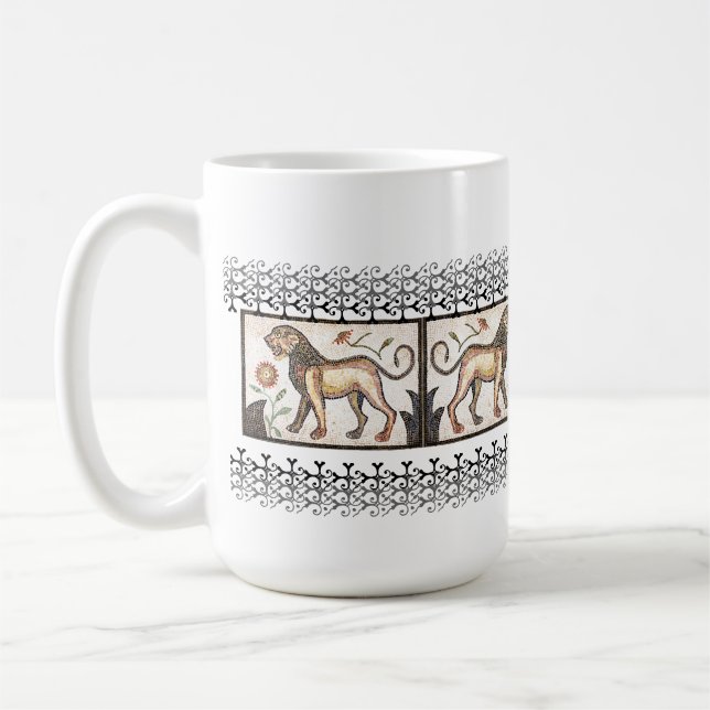 Lejont - mosaik kaffemugg (Vänster)