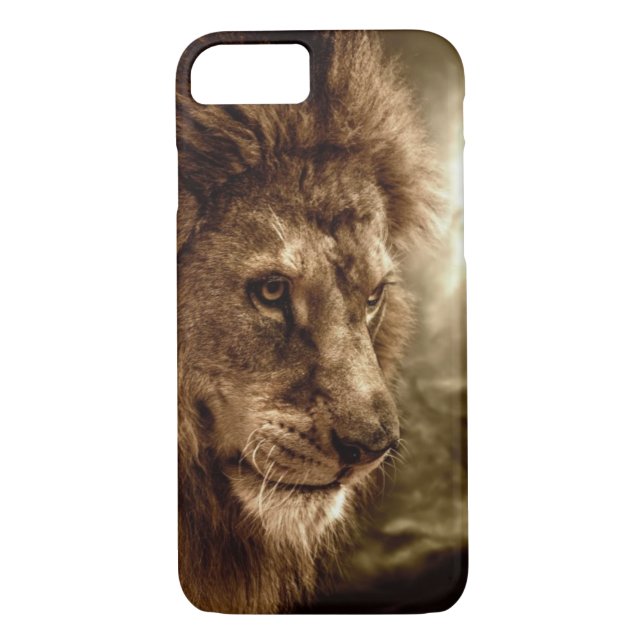 Lejont mot stormig himmel Case-Mate iPhone skal (Baksida)