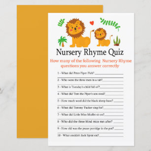 Lejont Nursery Rhyme Quiz-babyduschspel för barn