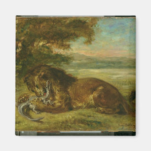 Lejont och alligator, 1863 magnet