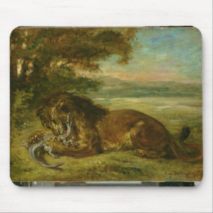 Lejont och alligator, 1863 musmatta