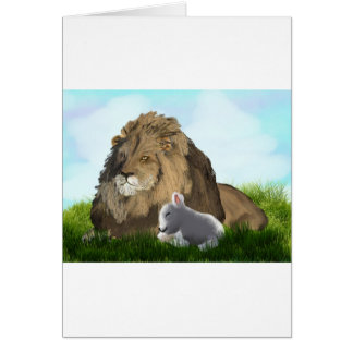 lejont och lamm hälsningskort