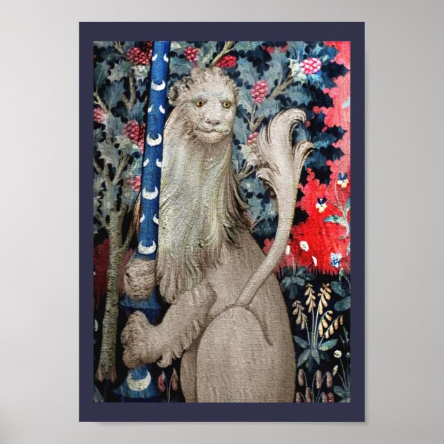 Lejont och personal från hörandet av sveda poster (Framsidan)