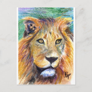 Lejont Porträtt ACEO-vykort Vykort
