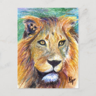 Lejont Porträtt ACEO-vykort Vykort