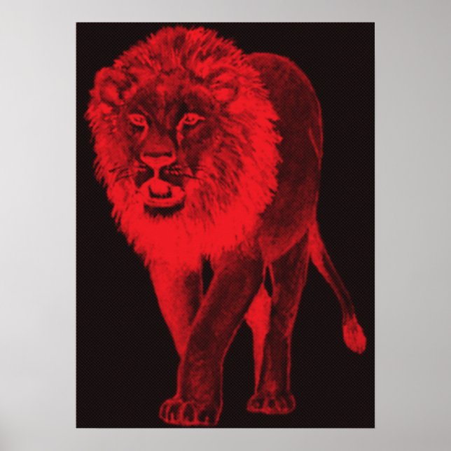 Lejont rött glöd poster (Framsidan)