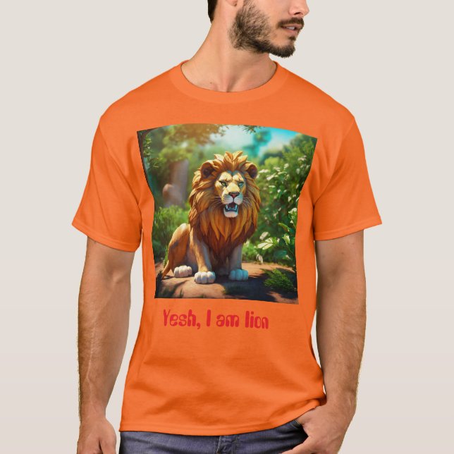 Lejont: Rullande T-Shirt-design T Shirt (Framsida)