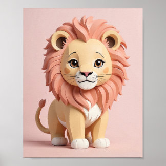 Lejont - Safari Animal Nursery Wall Art för Poster