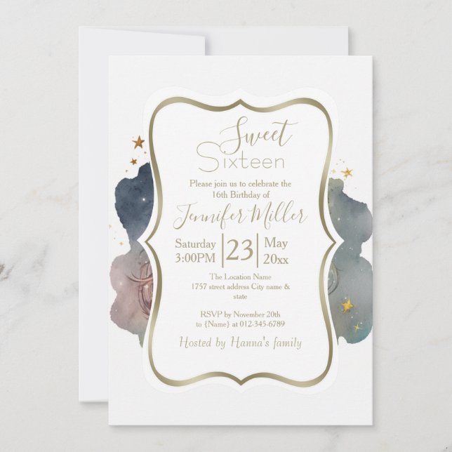 Lejont slamrande av Cute kung vid Måne Inbjudningar (Framsida)