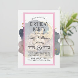 Lejont slamrande av Cute kung vid Måne Inbjudningar