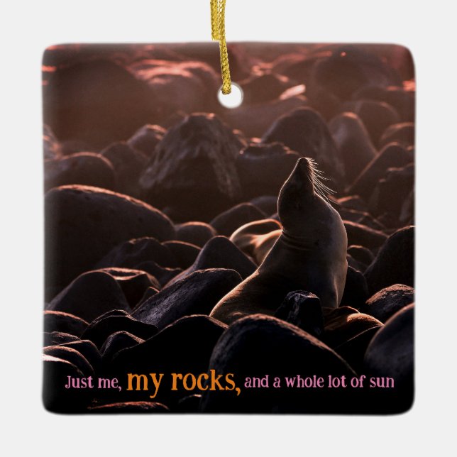 Lejont solbadhav julgransprydnad keramik (Framsida)