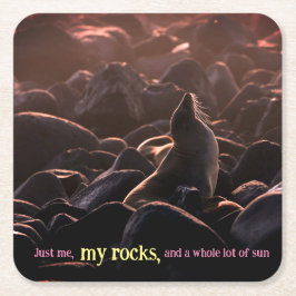 Lejont solbadhav underlägg papper kvadrat