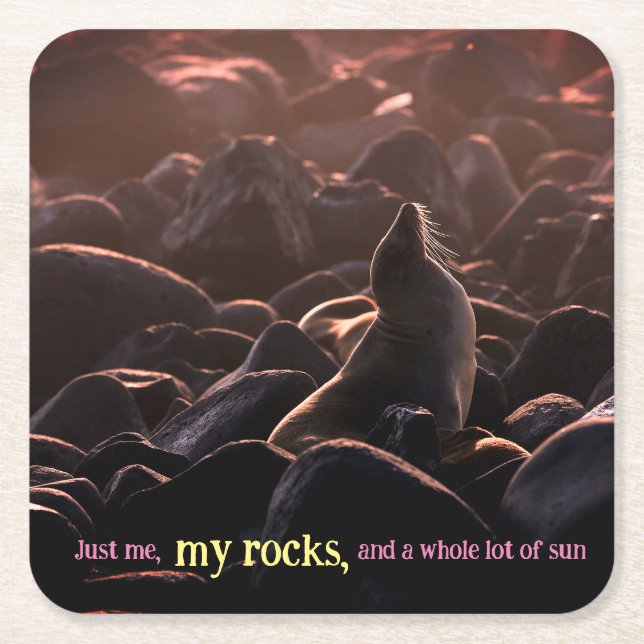 Lejont solbadhav underlägg papper kvadrat (Framsidan)