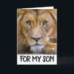Lejont SON BIRTHDAY-KORT (BIG CAT) Kort<br><div class="desc">LEJONT BIRTHDAARD-KORT FÖR SON</div>