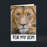 Lejont SON BIRTHDAY-KORT (BIG CAT) Kort<br><div class="desc">LEJONT BIRTHDAARD-KORT FÖR SON</div>