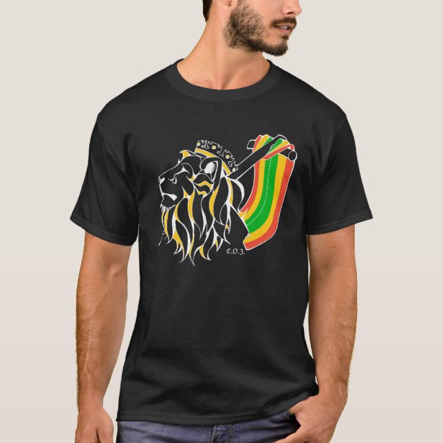 Lejont stiga för Rasta Reggae Tee Shirt (Framsida)