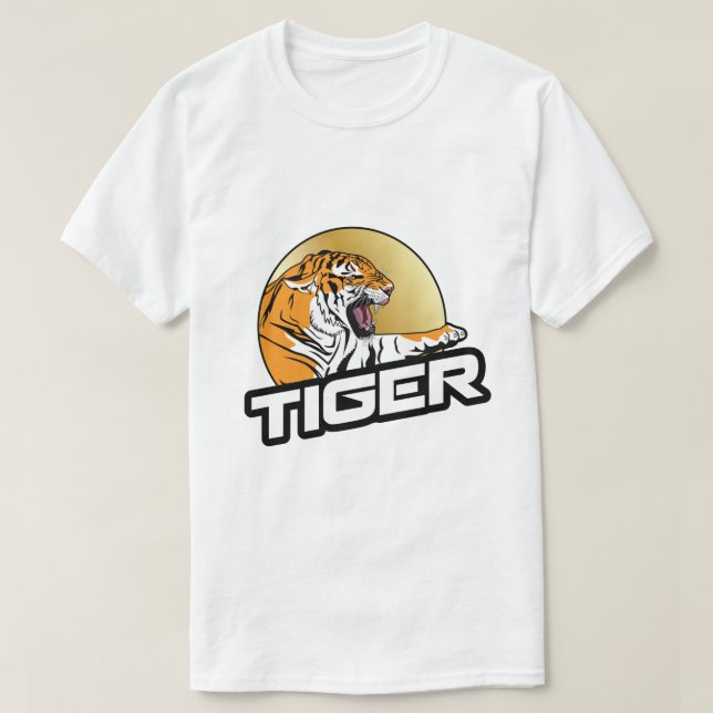 Lejont svindel- djur för tiger tee shirt (Design framsida)
