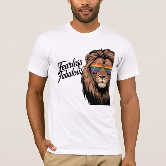 Lejont T-Shirt-Pride utan fruktlöshet och Fabulärt T Shirt (Framsida)