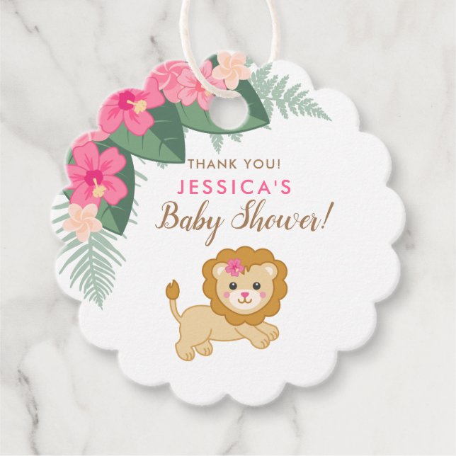 Lejont tack för Cute baby Gåvor Etiketter (Framsida)