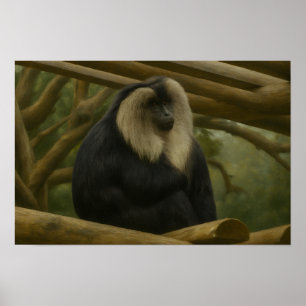 Lejont-Tailändsk makakaque i Forest Sanctuary Poster