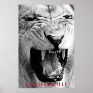 Lejont, unikt Motiveringsledarskap för svartvitt Poster