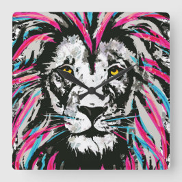 Lejont väggklocka | Lejon lås för blå Rosa