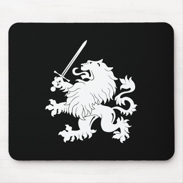 Lejont våldsamt med svärdheraldiken Mousepad Musmatta (Framsidan)