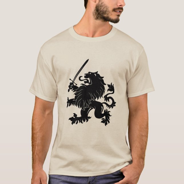 Lejont våldsamt med svärdheraldikT-tröja T-shirt (Framsida)