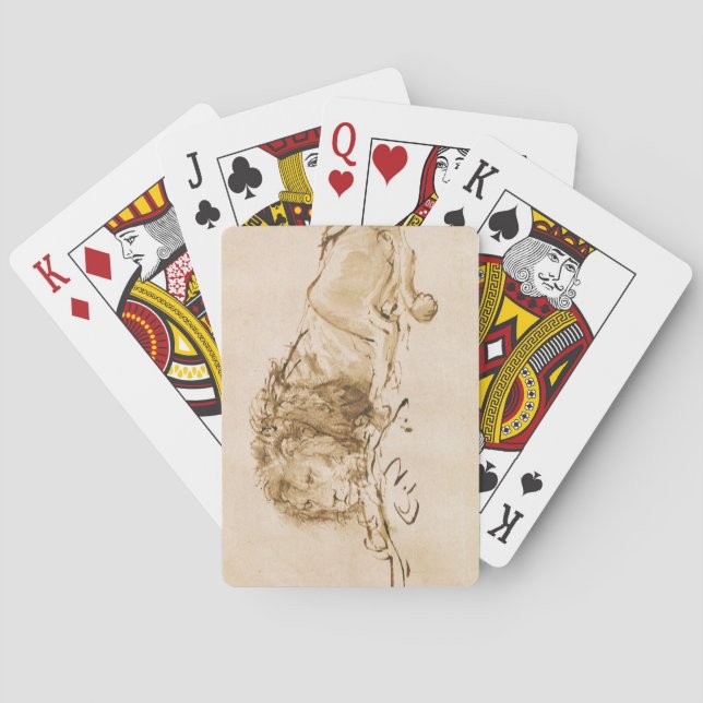 Lejont vila (skriva och bläck på papper), spel kort (Baksidan)