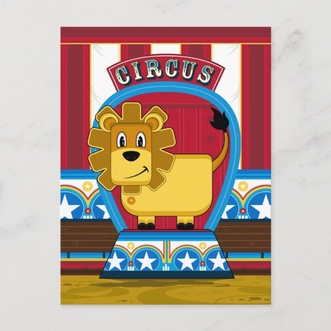 Lejont vykort för Cute Circus (Framsida)