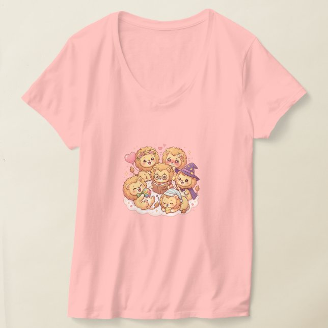 Lejonvänner V-ringad t-shirt (Laydown)