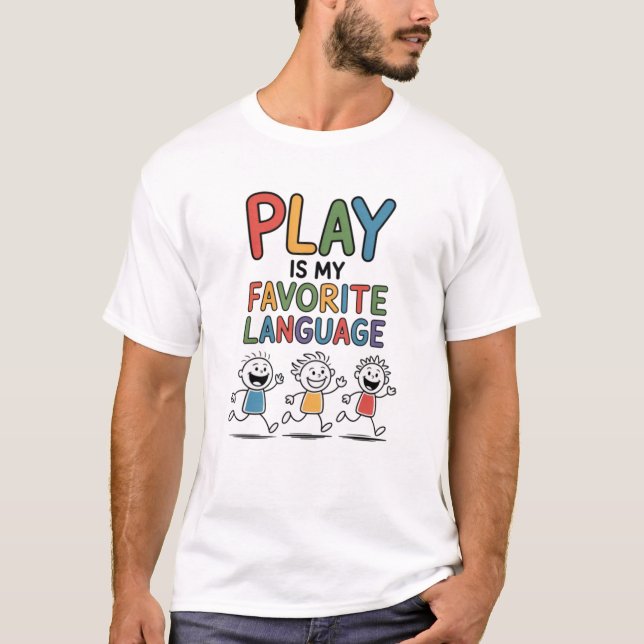 Lek är mitt favorit språk t shirt (Framsida)