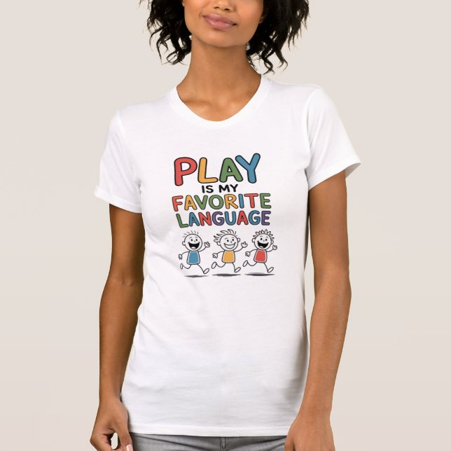 Lek är mitt favorit språk t shirt (Framsida)