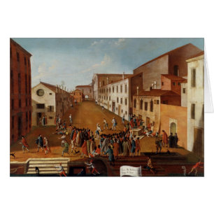 Lek av bunkar i den Campo deien Gesuiti, Venedig Hälsningskort