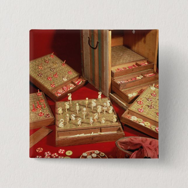 Lek av Dauphinlottoen som uppfinns av Louis XIV Knapp (Framsida)