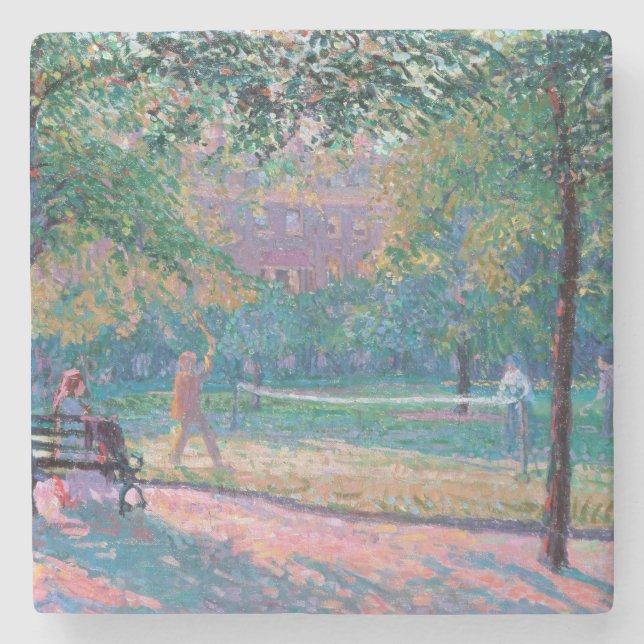 Lek av tennis underlägg sten (Framsidan)