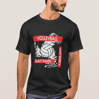 Lek får hårt smutsar ner volleybollT-tröja Tee Shirt
